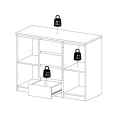 Naia Sideboard 4 Drawers 2 Doors in Black Matt - UK - Furniture One Shop