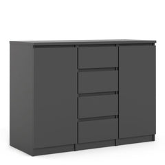 Naia Sideboard 4 Drawers 2 Doors in Black Matt - UK - Furniture One Shop