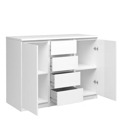Naia Sideboard - 4 Drawers 2 Doors in White High Gloss - UK - Furniture One Shop