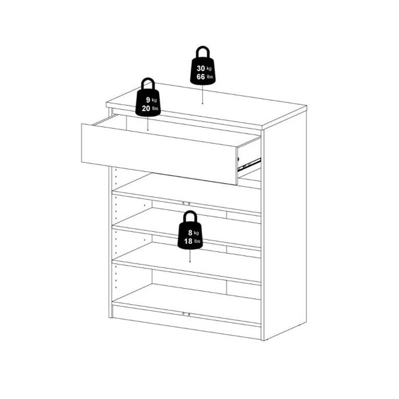 Naia Sideboard with 1 Drawer 2 Doors in Black Matt - UK - Furniture One Shop