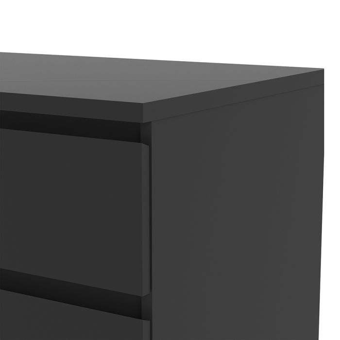 Naia Wide Chest of 6 Drawers (3+3) in Black Matt - UK