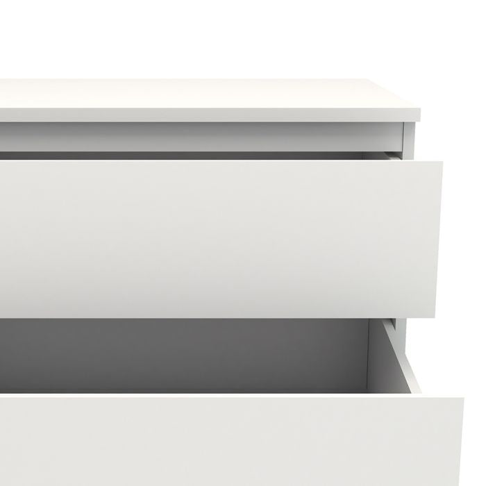 Nova Narrow Chest of 5 Drawers in White - UK