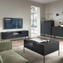 Nova Wooden TV Stand in Black Matt - 154cm - Furniture One Shop