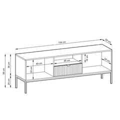 Nova Wooden TV Stand in White Matt - 154cm