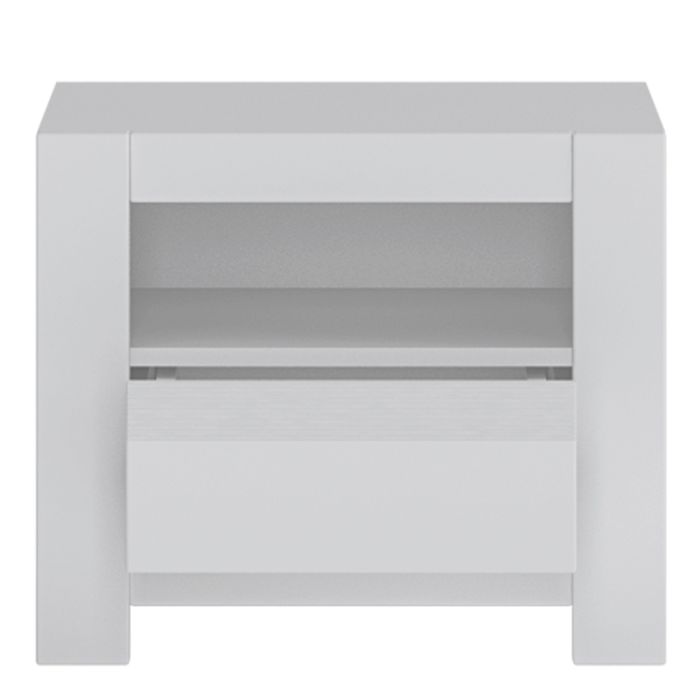 Novi 1 Drawer Bedside Table in Alpine White - UK