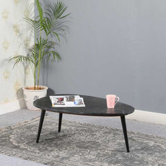 Opal Coffee Table With Black Marble Top & Metal Legs - UK