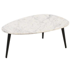 Opal Coffee Table With White Marble Top & Metal Legs - UK