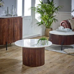 Opal Mango Wood Coffee Table With Marble Top - UK