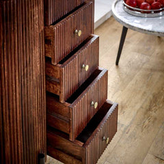 Opal Mango Wood Wide Chest Of Drawers With Marble Top & Metal Legs - UK - Furniture One Shop