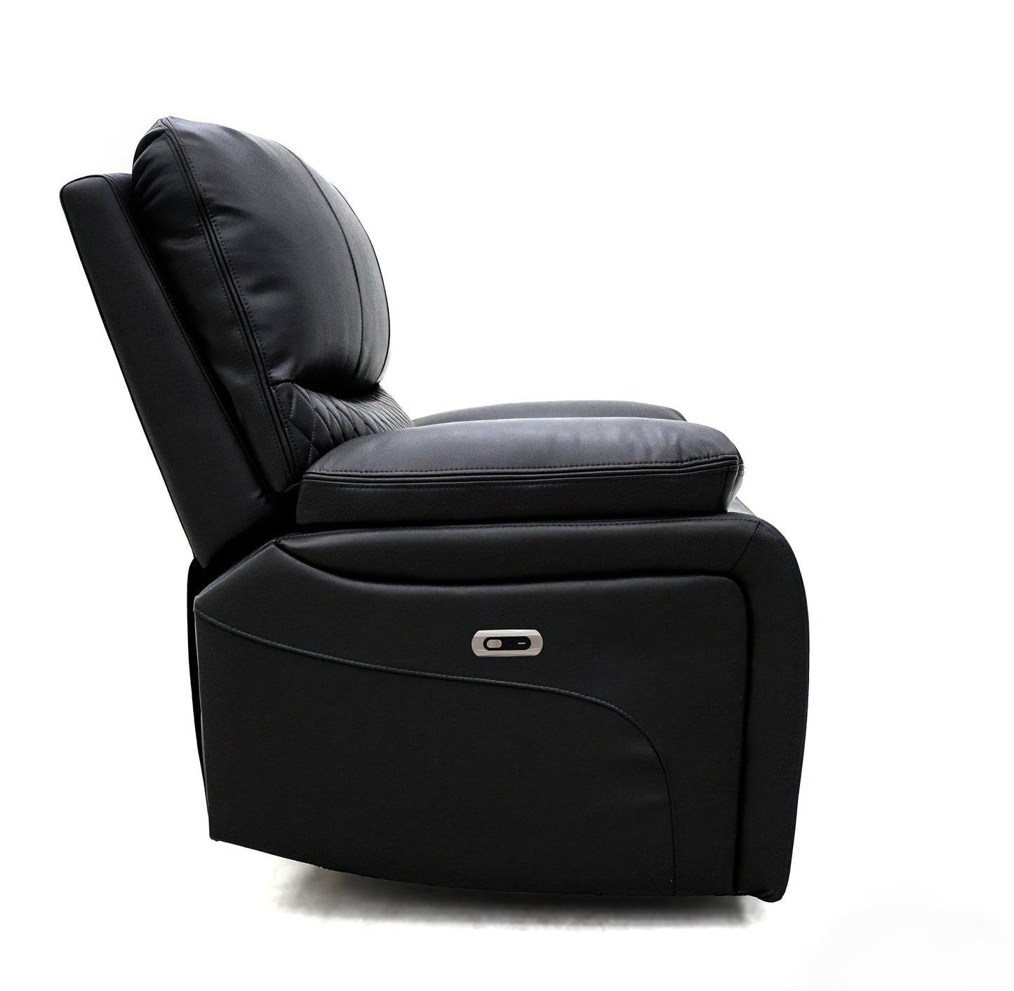 Orla Faux Leather Electric Recliner Arm Chair In Black