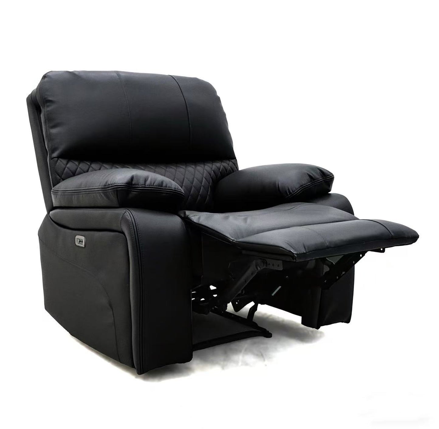 Orla Faux Leather Electric Recliner Arm Chair In Black
