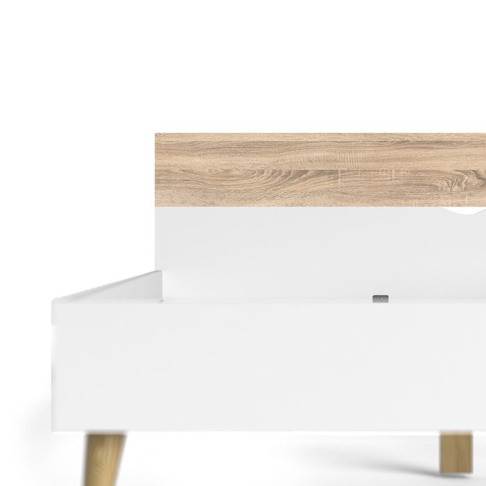 Oslo Euro Double Bed (140 x 200) in White and Oak - UK