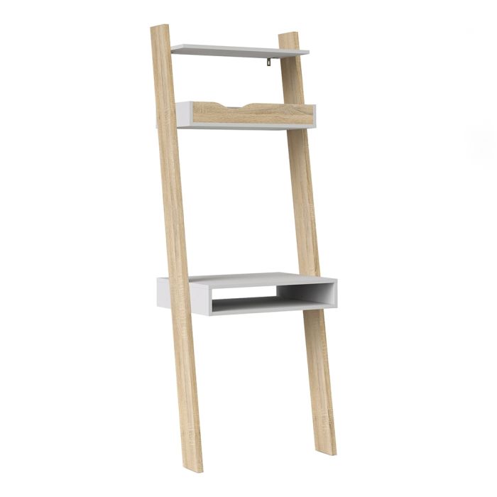 Oslo Leaning Desk in White and Oak FSC Mix 70 % NC-COC-060652 - UK