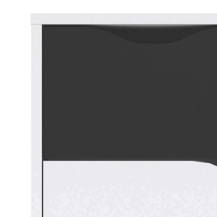 Oslo Wide TV Unit with 2 Drawers 4 Shelves in White and Black Matt - UK