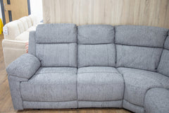 Owen Fabric Electric Recliner Corner Sofa In Grey