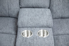 Owen Fabric Electric Recliner Corner Sofa In Grey
