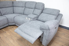 Owen Fabric Electric Recliner Corner Sofa In Grey