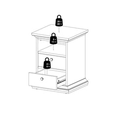 Paris Bedside 2 Drawers in Matt Grey - UK - Furniture One Shop