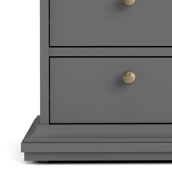 Paris Bedside 2 Drawers in Matt Grey - UK
