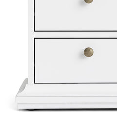 Paris Bedside 2 Drawers in White - UK - Furniture One Shop