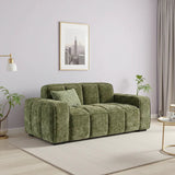 Paris Channel Tufted 2 Seater Sofa In Olive Fabric