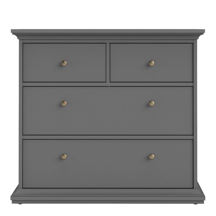 Paris Chest of 4 Drawers in Matt Grey - UK