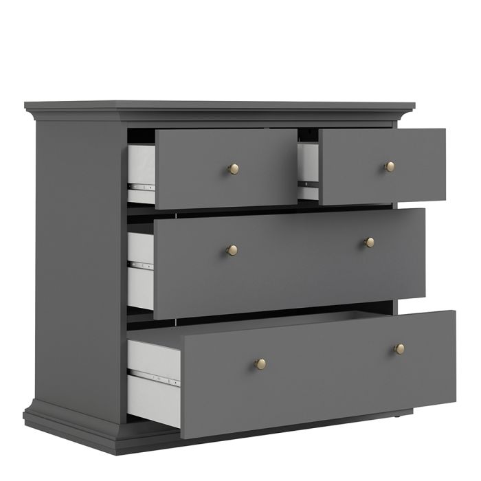 Paris Chest of 4 Drawers in Matt Grey - UK
