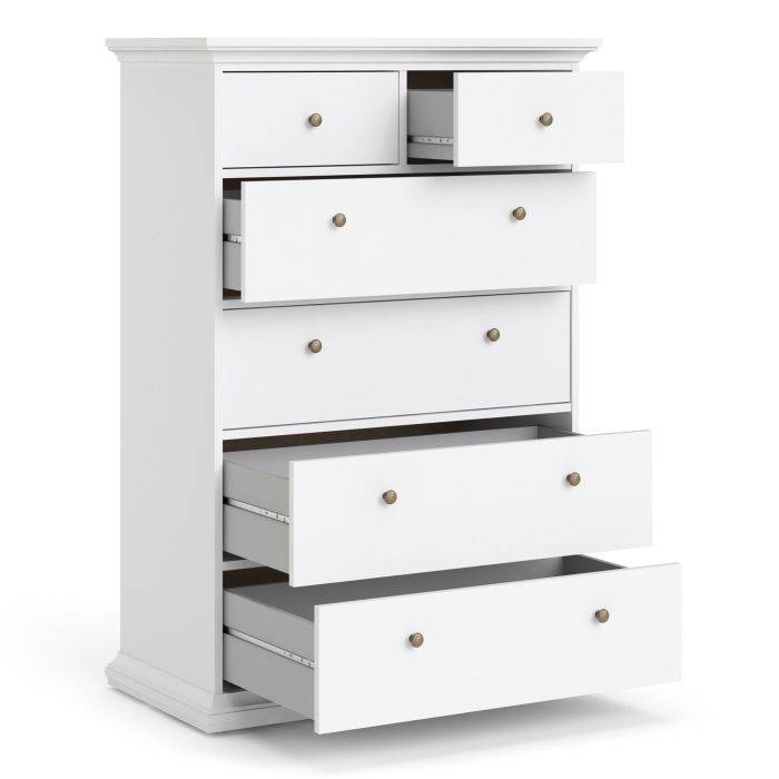 Paris Chest of 6 Drawers in White - UK