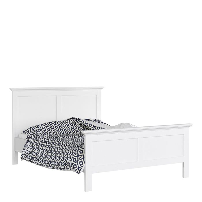 Paris Double Bed (140 x 200) in White - UK