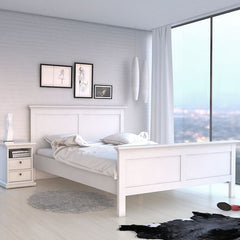 Paris Double Bed (140 x 200) in White - UK - Furniture One Shop