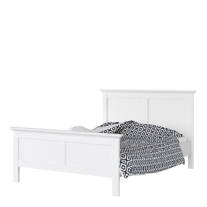Paris Double Bed (140 x 200) in White - UK