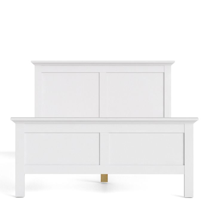 Paris Double Bed (140 x 200) in White - UK