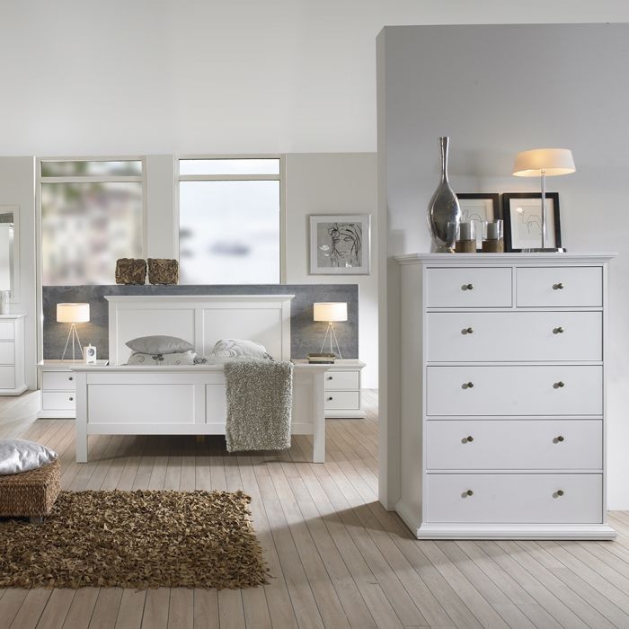 Paris Double Bed (140 x 200) in White - UK