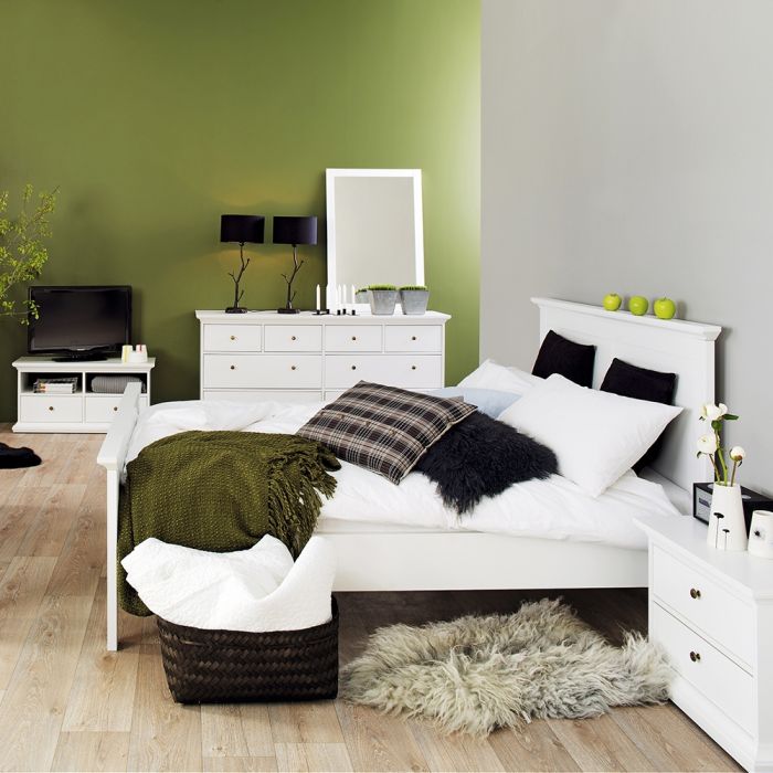 Paris Double Bed (140 x 200) in White - UK