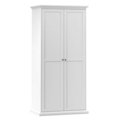 Paris Package - Bedside 2 Drawers in + Chest of 4 Drawers + Wardrobe with 2 Doors White - UK