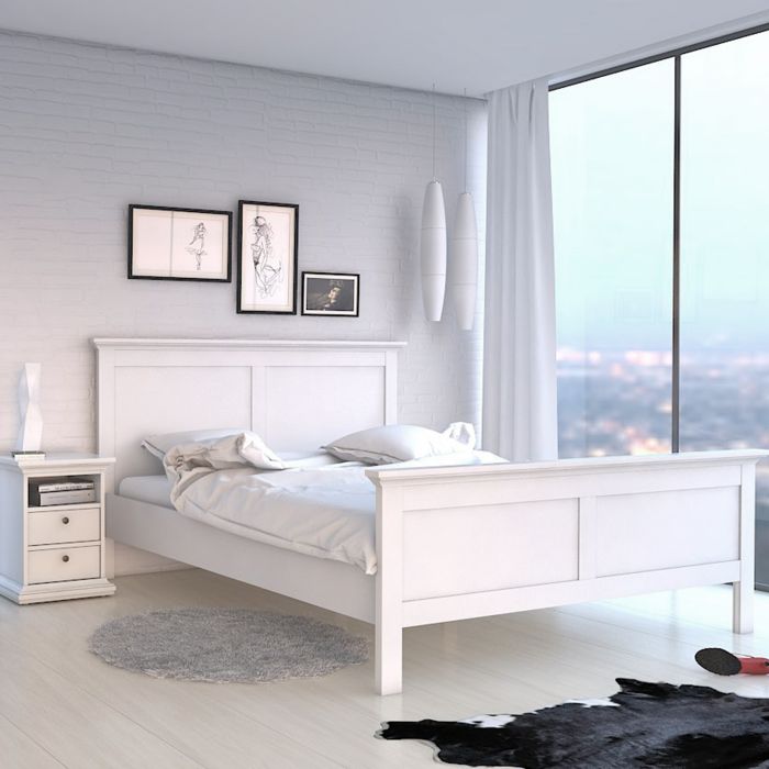 Paris Super King Bed (180 x 200) in White - UK