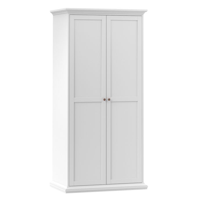 Paris Wardrobe with 2 Doors in White - UK