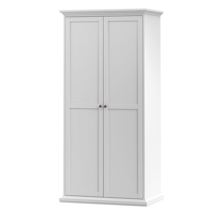 Paris Wardrobe with 2 Doors in White - UK