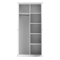 Paris Wardrobe with 2 Doors in White - UK - Furniture One Shop
