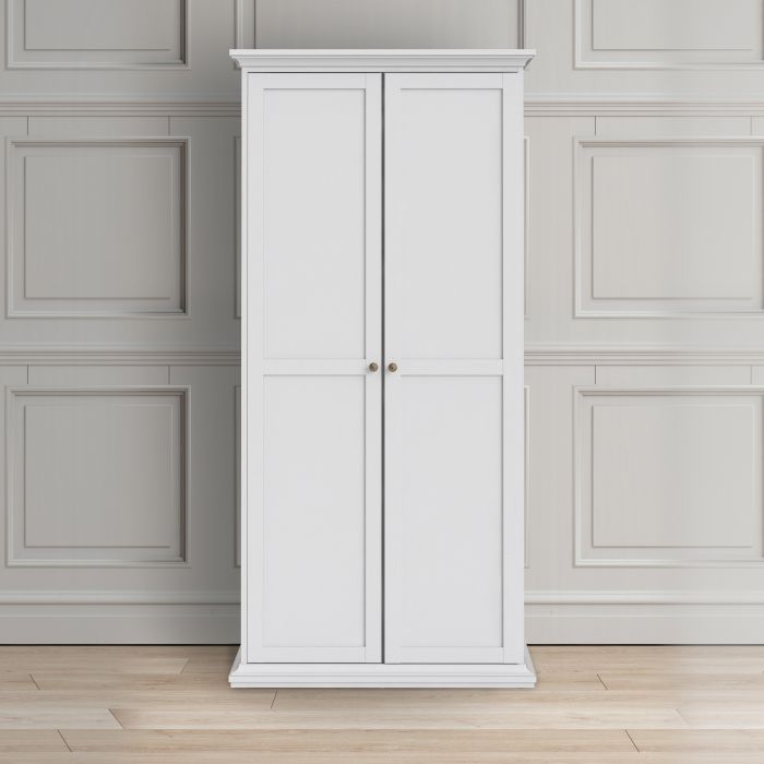 Paris Wardrobe with 2 Doors in White - UK