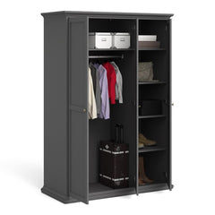 Paris Wardrobe with 3 Doors in Matt Grey - UK