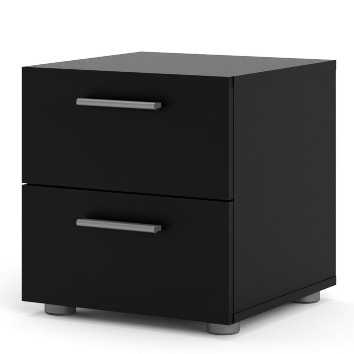 Pepe Bedside 2 Drawers in Black - UK