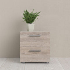 Pepe Bedside 2 Drawers in Truffle Oak - UK - Furniture One Shop