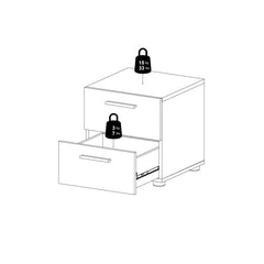 Pepe Bedside 2 Drawers in Walnut - UK - Furniture One Shop