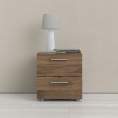 Pepe Bedside 2 Drawers in Walnut - UK - Furniture One Shop