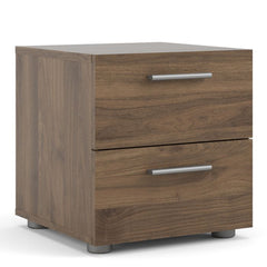 Pepe Bedside 2 Drawers in Walnut - UK - Furniture One Shop
