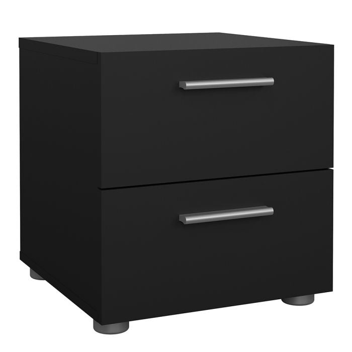 Pepe Package - Bedside 2 Drawers + Chest of 4 Drawers + Wardrobe with 2 doors in Black - UK
