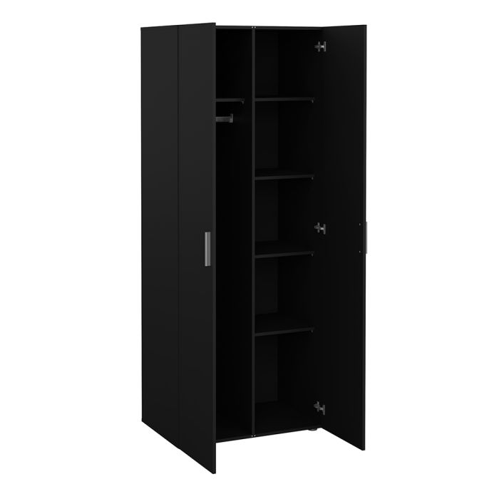 Pepe Package - Bedside 2 Drawers + Chest of 4 Drawers + Wardrobe with 2 doors in Black - UK