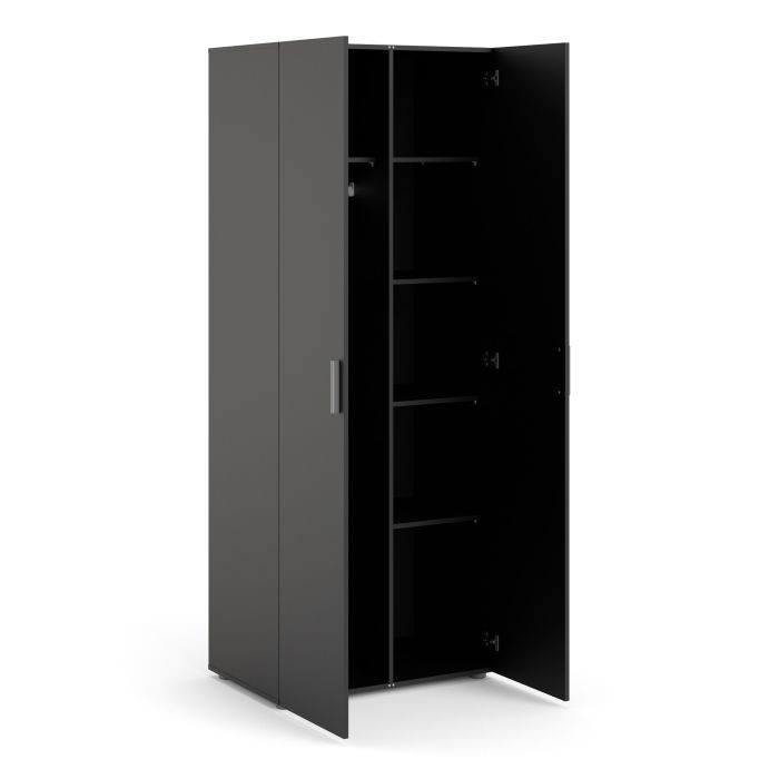 Pepe Wardrobe with 2 doors in Black - UK