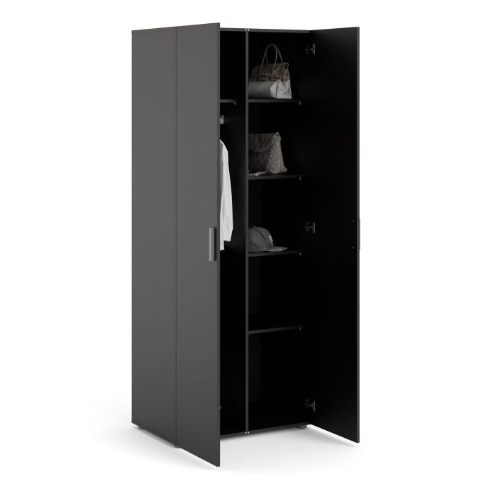 Pepe Wardrobe with 2 doors in Black - UK